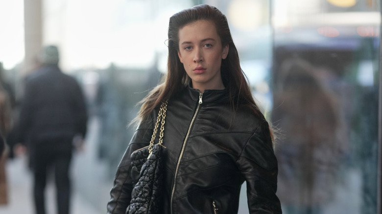 Sunday Rose (in black jacket) outside of 2026 New York Fashion Week