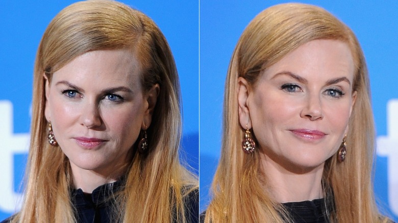 Two images of Nicole Kidman smiling at the Toronto Film Festival