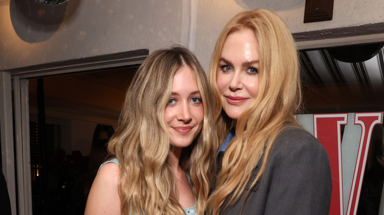 Sunday Rose and Nicole Kidman smile while posing together