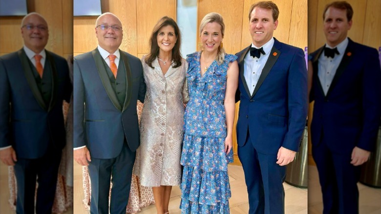 Michael Haley, Nikki Haley, and friends pose together in Clemson, SC (2024)