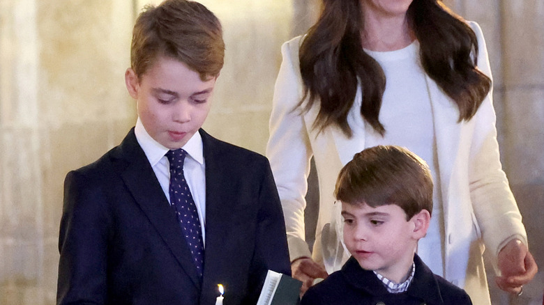The Wales family attends a Christmas service
