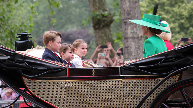 The Wales family in a carriage