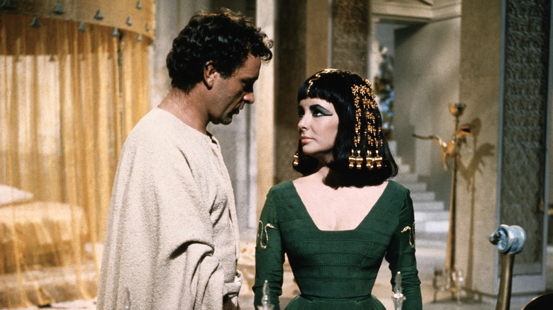 Richard Burton and Elizabeth Taylor on the set of Cleopatra