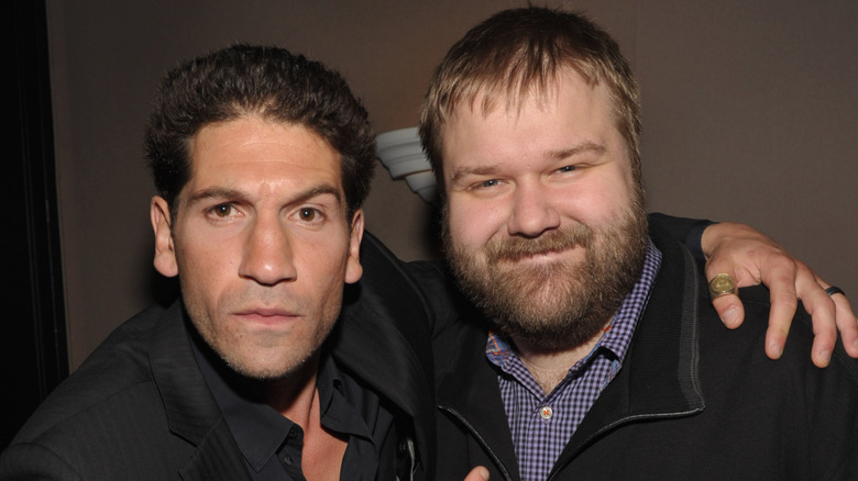 Jon Bernthal pointing at 'The Walking Dead' co-creator Robert Kirkman