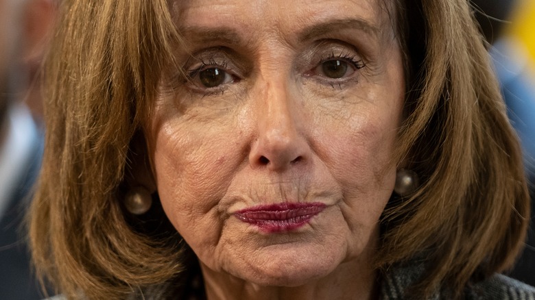 Nancy Pelosi pursing lips