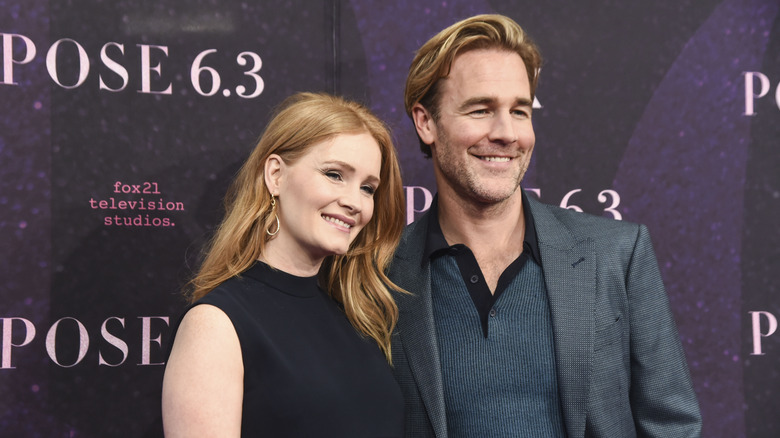 James Van Der Beek and Kelly Brook smiling
