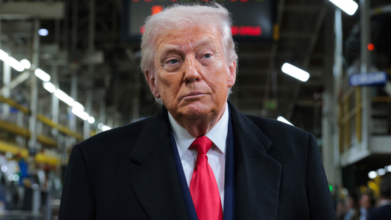 U.S. President Donald Trump tours the Ford River Rouge Complex on January 13, 2026 in Dearborn, Michigan.