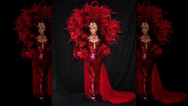 Cardi B red gown
