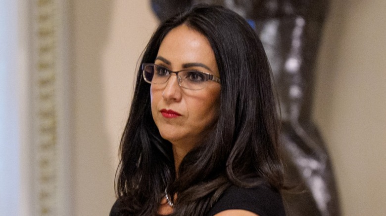 Lauren Boebert walks towards the House Chamber at the Capitol Building in Washington, DC (2025)