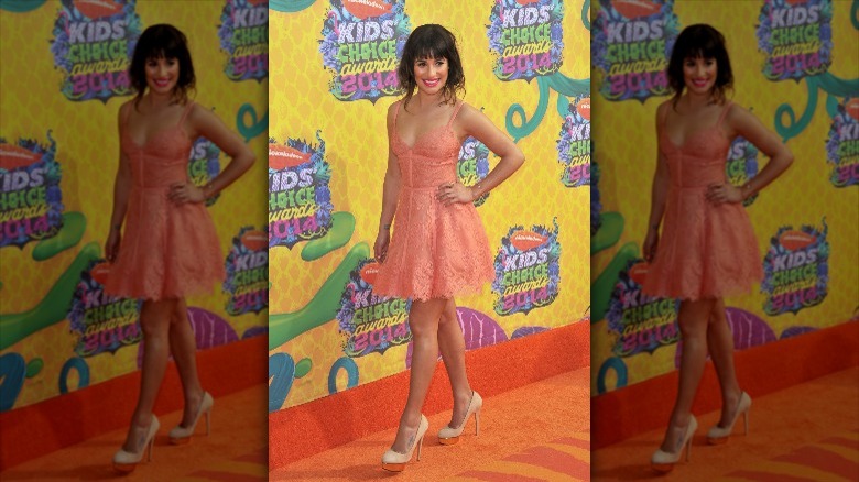 Lea Michele smiling at Kids' Choice Awards
