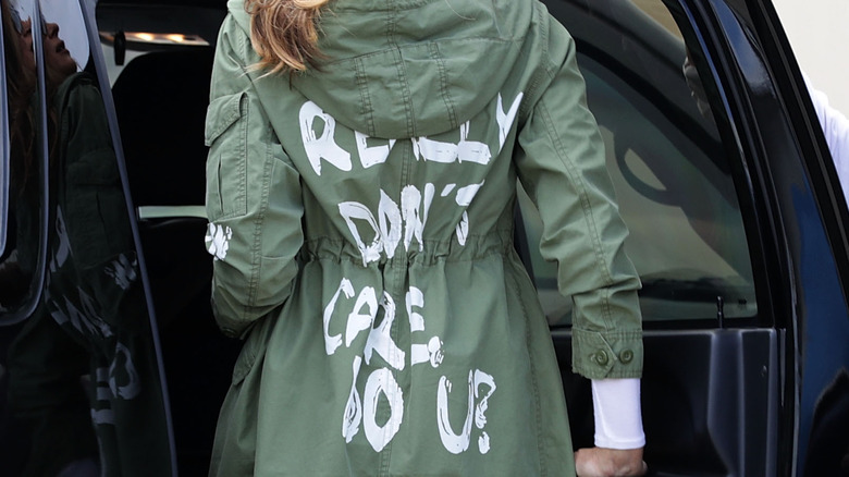 Melania Trump in I Really Don't Care Do You Jakcet
