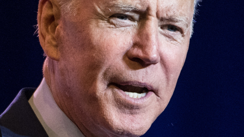 Joe Biden close up during speech