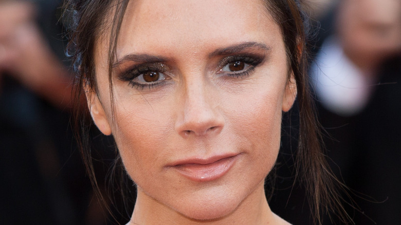 Victoria Beckham poses on the red carpet