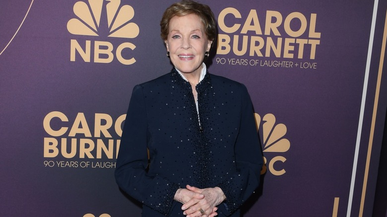 Julie Andrews arriving at NBC's Carol Burnett: 90 Years Of Laughter + Love event.
