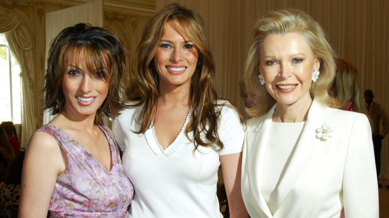 Ines Knauss, Melania Trump, and Audrey Gruss attend the Valentino Fashion Luncheon benefitting Boy's Club of New York at Mar-a-Lago February 4, 2005 in Palm Beach Florida.