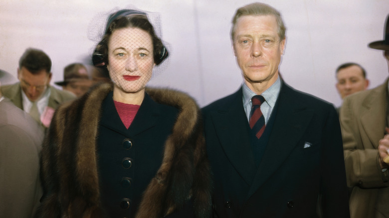 Wallis Simpson, Duchess of Windsor, in a fur coat.