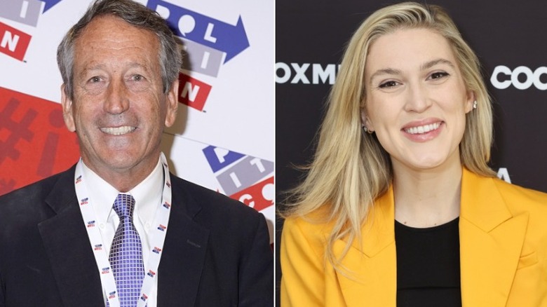 Split image of Olivia Nuzzi and Mark Sanford smiling