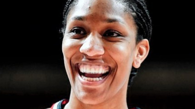 ﻿A'ja Wilson smiling