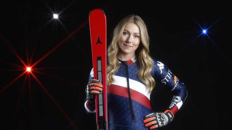 Mikaela Shiffrin posing for a Team USA photo shoot