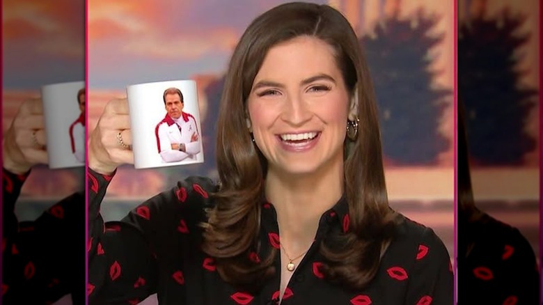 Kaitlan Collins wearing a blouse