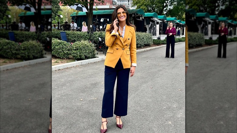 Kaitlan Collins in a blazer
