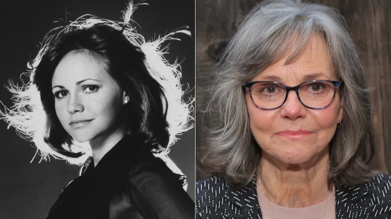 Headshot of Sally Field in the 1970s and Sally Field in 2025