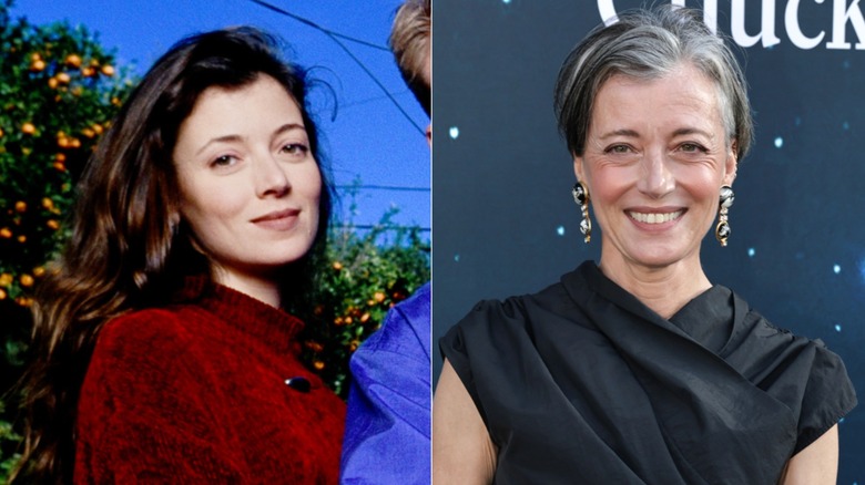 Mia Sara in the '80s and now