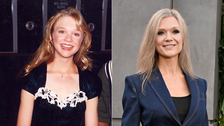 Split image of Ariana Richards in 1994 and 2022