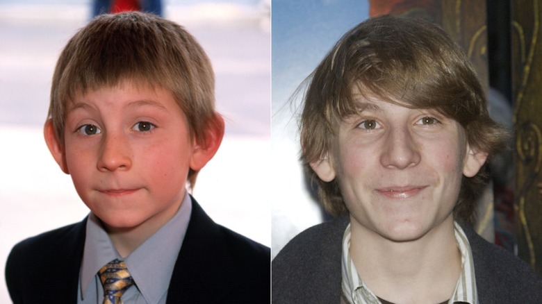 Split image of Erik Per Sullivan in 2001 & at a movie premiere in 2007