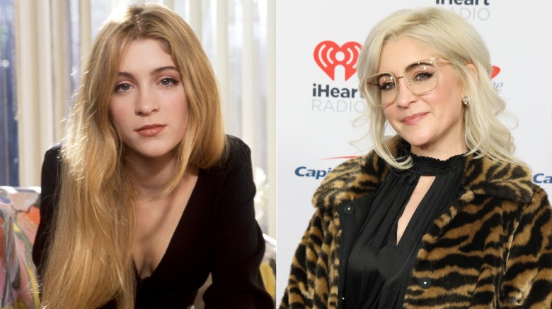 Split image of Staci Keanan posing for a portrait in 1993 & attending iHeartRadio Jingle Ball 2024