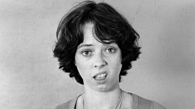 Black-and-white photo of young Mackenzie Phillips making disgusted face