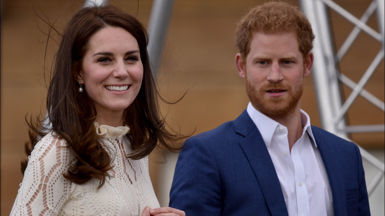 Princess Kate and Prince Harry at Buckingham Palace