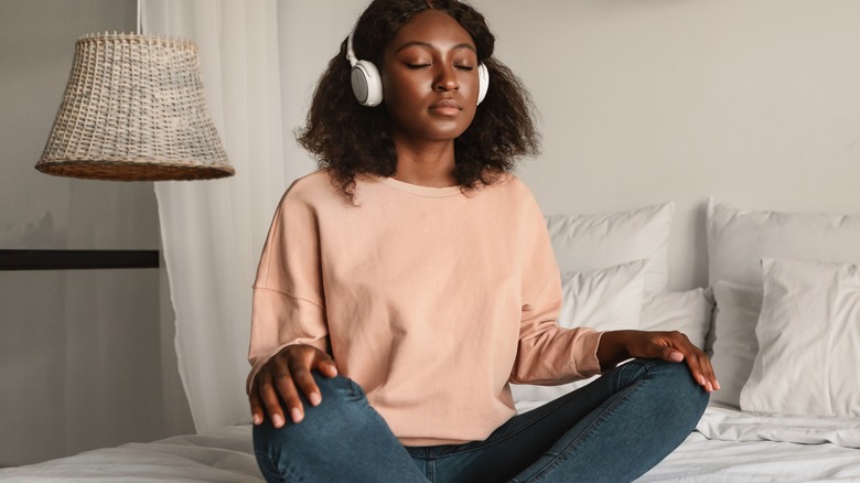 woman meditating 