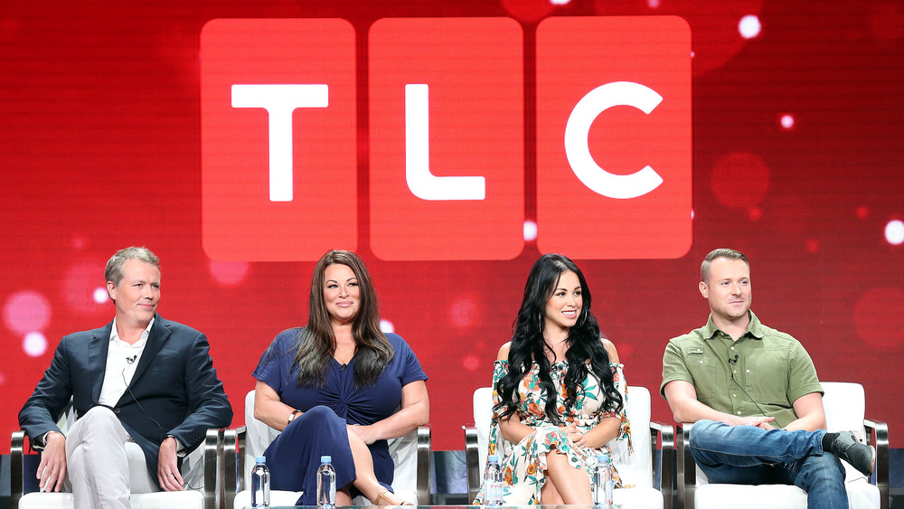 TLC logo with cast members of 90-Day Fiancé