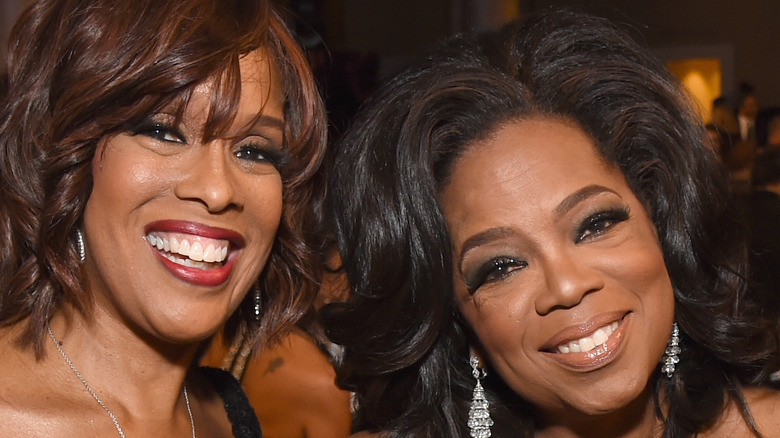 Gayle King and Oprah Winfrey at the Golden Globes 