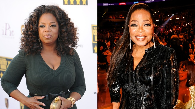 Oprah Winfrey at the 19th Annual Critics' Choice Awards in 2014/Oprah Winfrey attending the 66th Grammy Awards in 2024