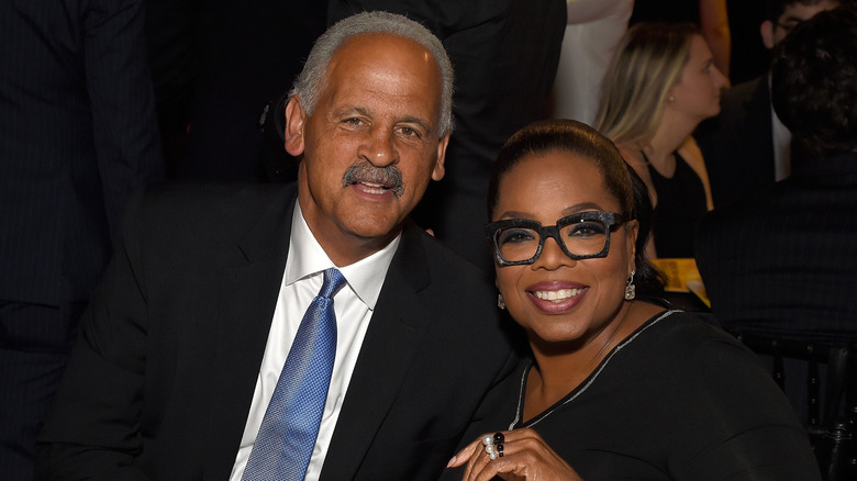 Stedman Graham and Oprah Winfrey at the 2018 Robin Hood Foundation's benefit