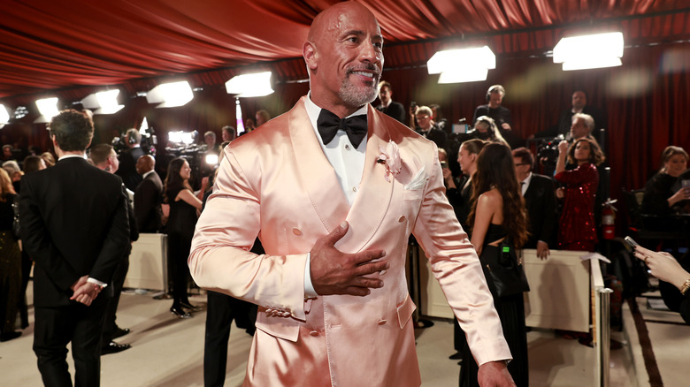 Dwayne 'The Rock' Johnson posing at Oscars