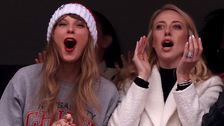 Taylor Swift and Brittany Mahomes cheering