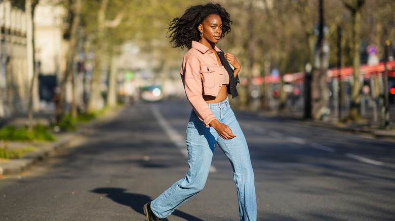 Leather Accent Denim Jacket - Women - Ready-to-Wear