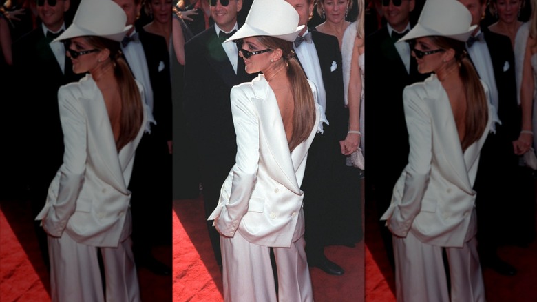 Céline Dion in a white tux