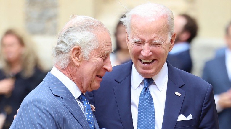 King Charles and President Biden laughing