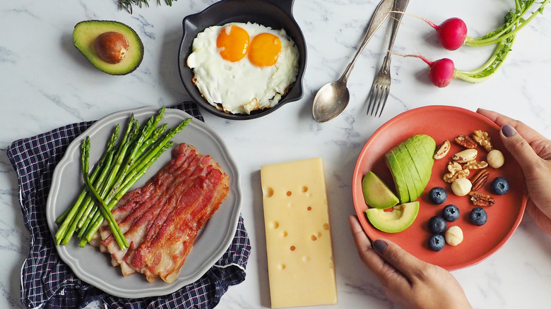 Keto diet ingredients being prepped