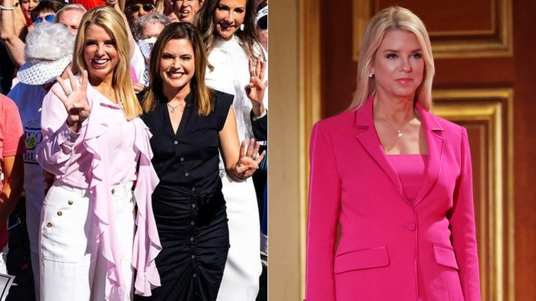 Photos of Pam Bondi wearing pink clothing