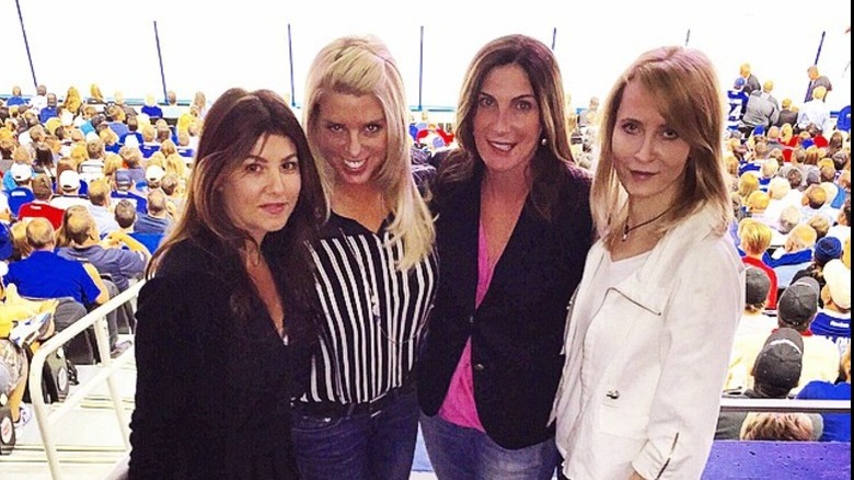 Pam Bondi and friends attend a hockey game at Amalie Arena in Florida (2015)