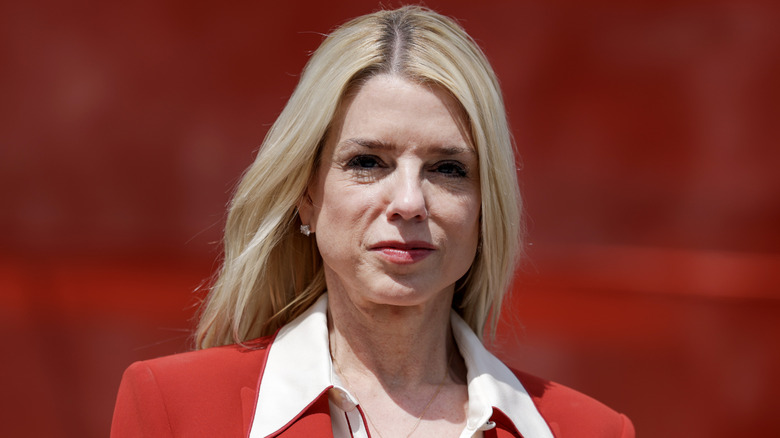 Pam Bondi looking serious