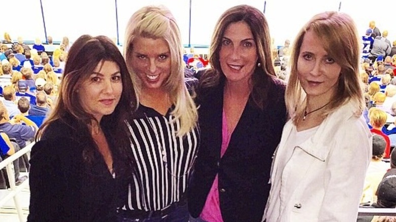 Pam Bondi with friends Christina, Lauri, and Ella at the Benchmark International Arena (2015)