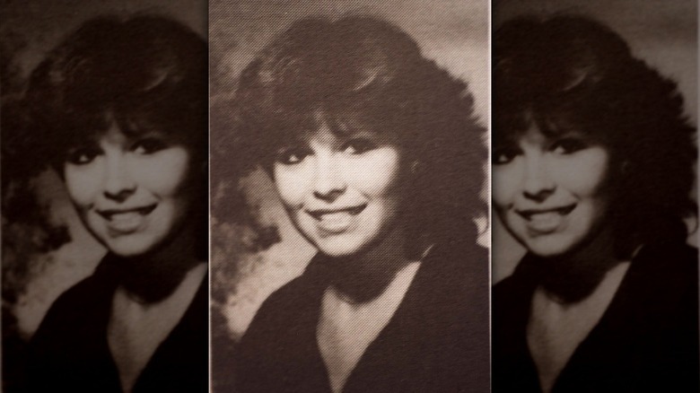 A young Pamela Anderson posing in her high school yearbook in 1985