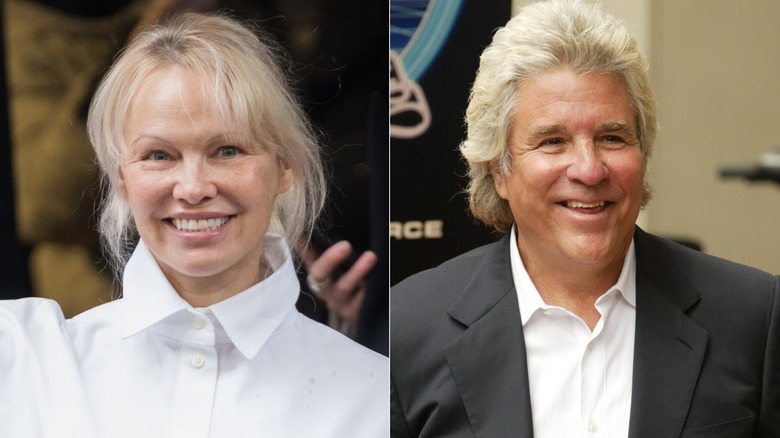 Two images. The first is of Pamela Anderson. The second is Jon Peters.