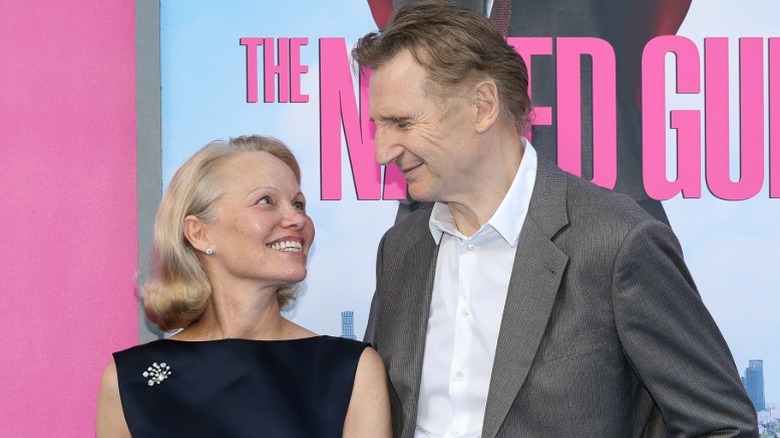 Pamela Anderson and Liam Neeson attend the premiere of "The Naked Gun" in New York City, NY (2025)